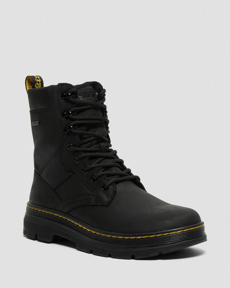 Black Men\'s Dr Martens Iowa Waterproof Poly Casual Boots | CA 466GSO